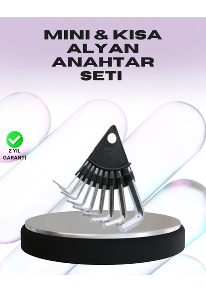 9 Parça Alyan Anahtar Seti Farklı Metrik Ölçü Pratik Taşıma