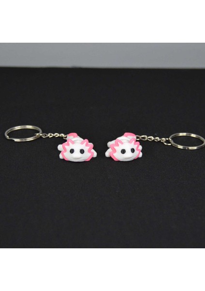 3D Hareketli Eklemli Beyaz Ejderha Çanta Süsü ve Anahtarlık