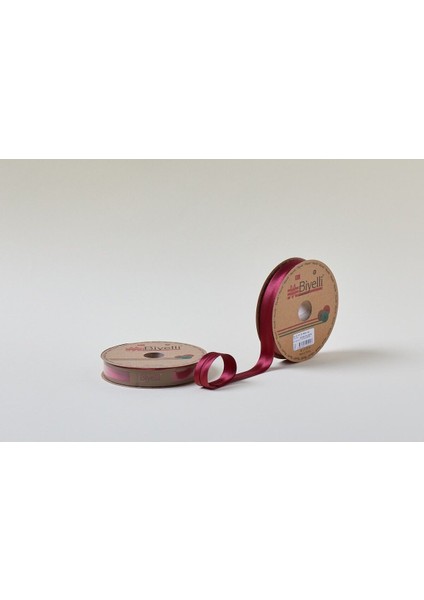 Biye Saten Katlı 022 Bordo 2 cm 25 Metre Polyester