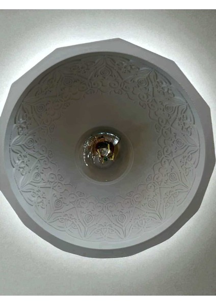 Modern Mozaik Desen Özel Beton Görünümlü Doku Rustik Iç Desenli Sarkıt Avize