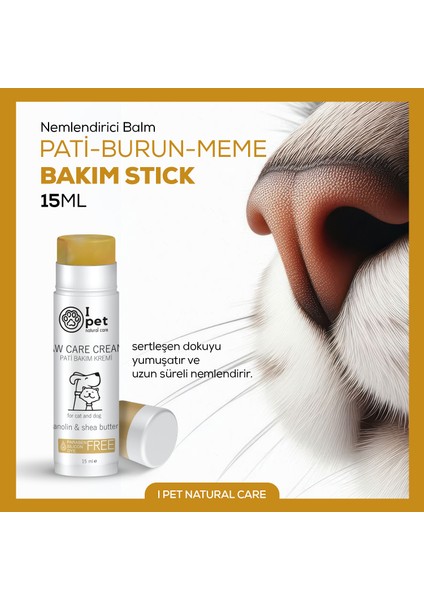 Kedi Köpek Pati Bakım Kremi, Stick | Doğal Nemlendirici | Çatlak Giderici