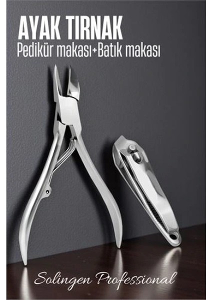 Modacar Ayak Tırnak Makası Batık Tırnak Makas Seti Pedikür Tırnak Makası Merys Solingen