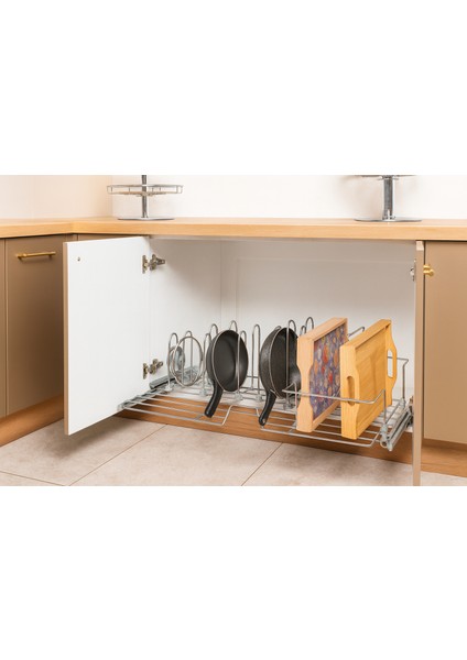 Mutfak Tezgah Altı Raylı Tencere Tava Tepsilik 60 cm