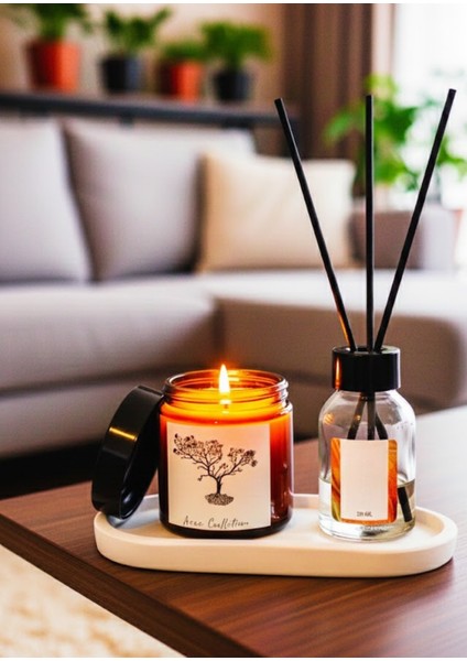 3lü Set Amber Mum 100CC(KOKUSUZ)KOKU Giderici Oda Kokusu Sandal Ağacı 50ML