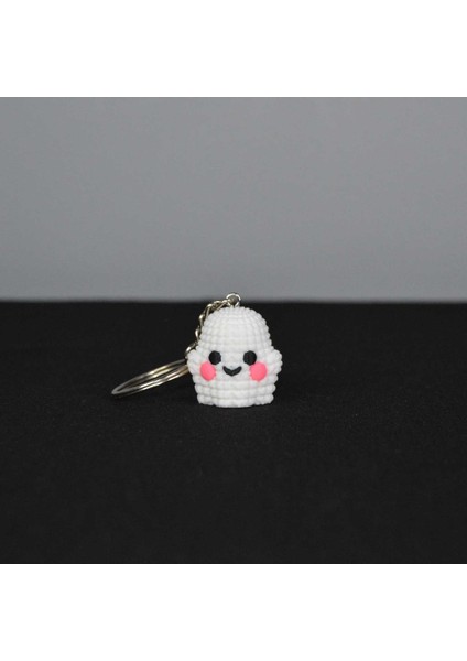 3D Örgü Görünümlü Model Beyaz Hayalet Çanta Süsü ve Anahtarlık modelleri