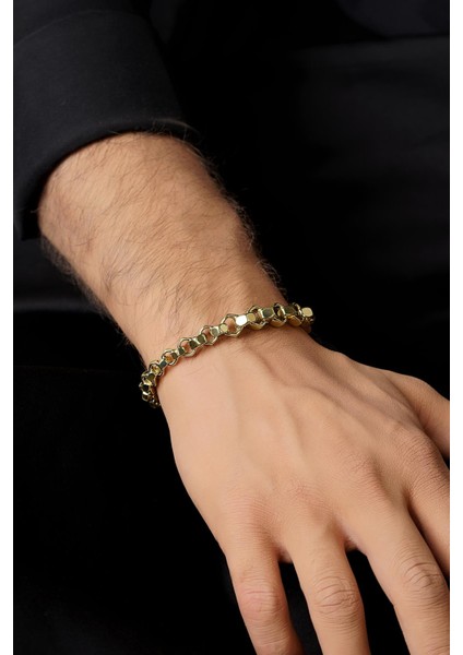 14 Ayar Altın Somun Zincir Erkek Bileklik fiyatları