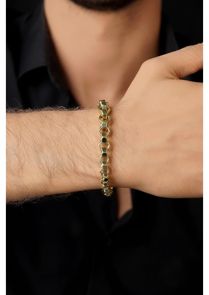 14 Ayar Altın Somun Zincir Erkek Bileklik modelleri