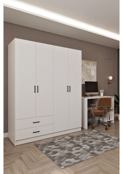 Ases HDF5358 Genç Odası Gardırop ve Çalışma Masası Hediyeli Beyaz fiyatları