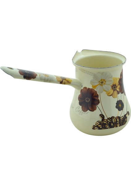 Emaye Çiçek Desenli Büyük Boy Cezve 450ML (10CMX11CM) fiyatları