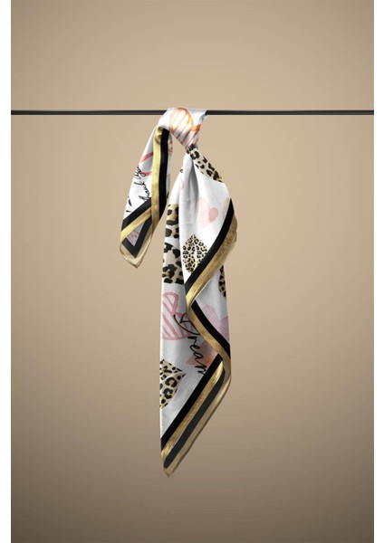 Dudak Desenli Ipek Bandana modelleri