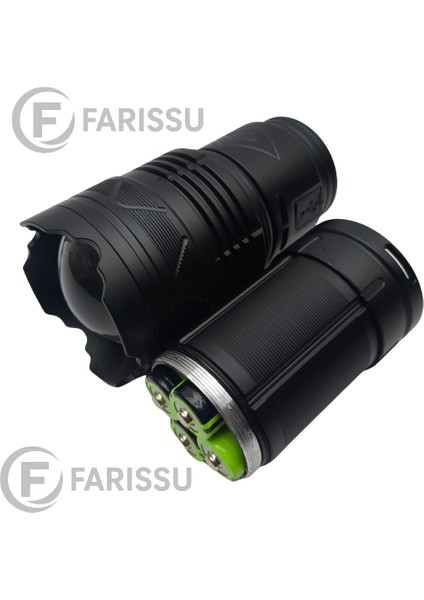 OR-G501 Geceyi Gündüze Çeviren 3 Km Menzilli Dev Projektör Fener (Powerbank Özellikli Yedek Pilli Full Set)