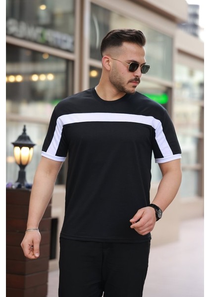 Erkek Şerit Detaylı Kısa Kollu T-Shirt