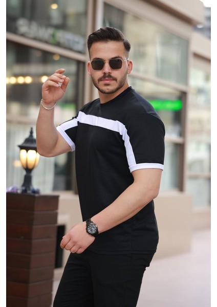 Erkek Şerit Detaylı Kısa Kollu T-Shirt fiyatları