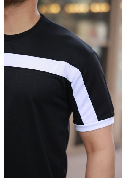 Erkek Şerit Detaylı Kısa Kollu T-Shirt modelleri