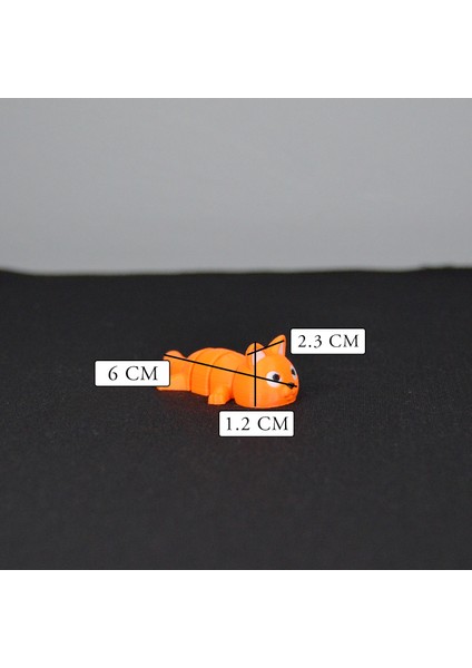 3D Hareketli Eklemli Turuncu Kedi Çanta Süsü ve Anahtarlık modelleri