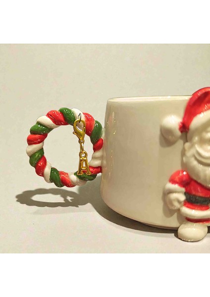 3D Kabartmalı Yeni Yıl 2026 Veya Harf Charm Hediyeli El Yapımı Seramik Noel Baba Kupa Bardak fiyatları