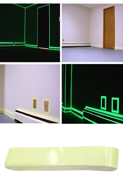 Karanlıkta Işık Veren Yansıyan 4 Metre Fosforlu Yeşil Şerit Bant