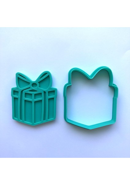 Büyük Hediye Kutusu Kurabiye Kalıbı ve Damga Seti | Doğum Günü, Yılbaşı, Kutlama Temalı Parti | Şeker Hamuru, Kil Şekillendirici modelleri