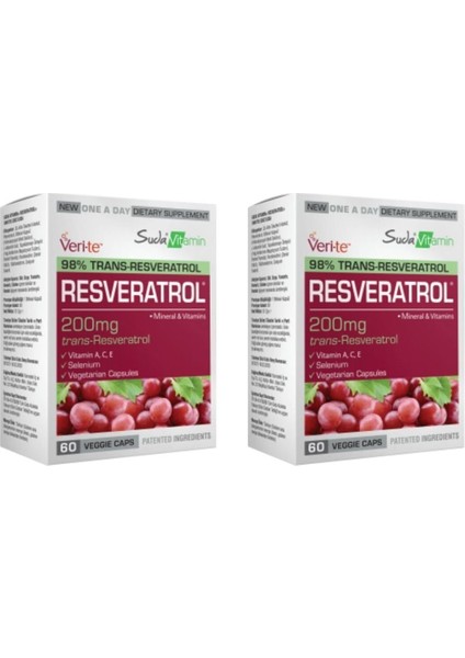 Resveratrol 200 Mg 60 Kapsül 2 Adet