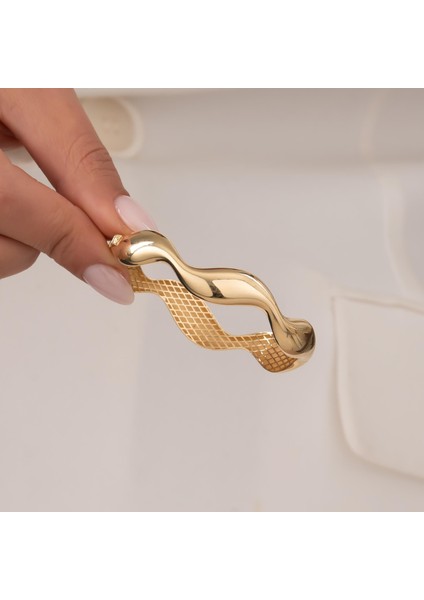 Dalga Model 14 Ayar Altın Kelepçe modelleri