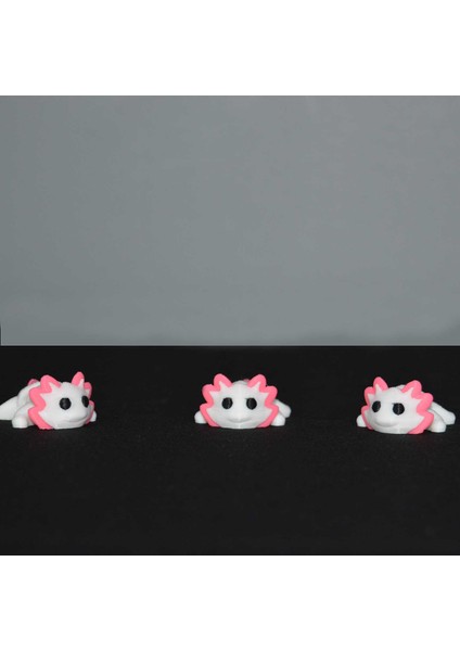 3D Hareketli Eklemli Beyaz Ejderha Küçük Dekoratif Figür ve Süs