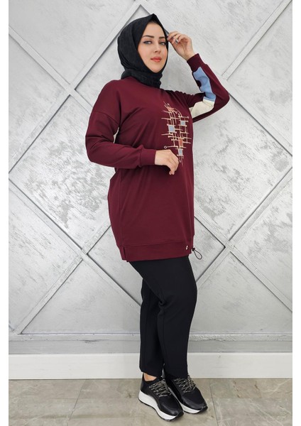 Kadın Baskı Detaylı Tesettür Tunik