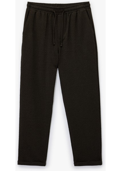 Duble Paça Cepli Viskon Karışımlı Beli Bağcıklı Pantolon