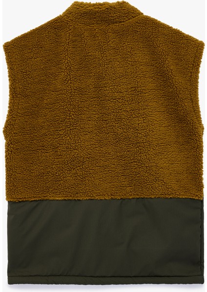 Fermuarlı Cep Detaylı Dik Yaka Kolsuz Polar Yelek fiyatları