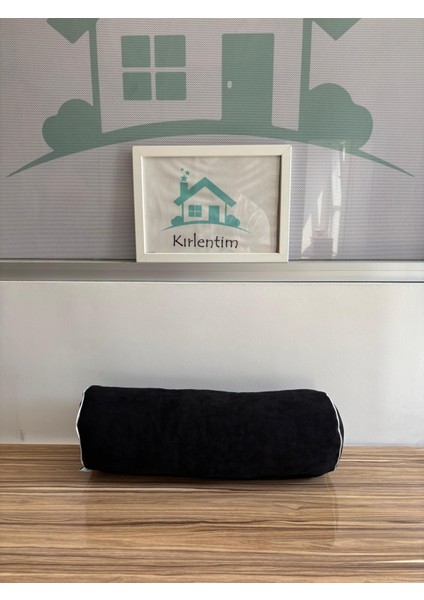 Siyah Kadife Dikdörtgen-Silinidir Kırlent Kombini indirimleri