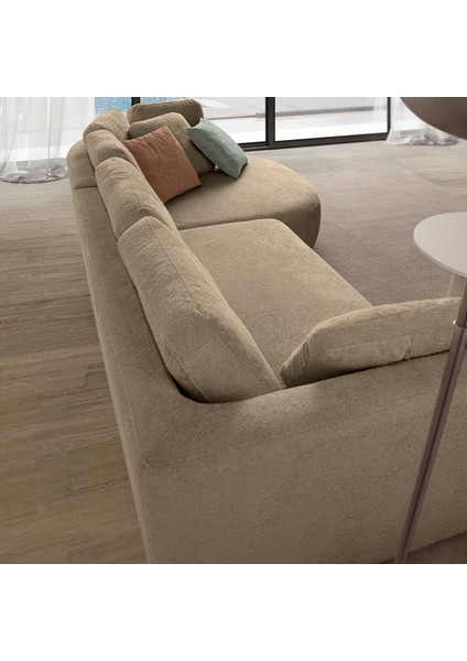 Venezia Köşe Koltuk Sütlü Kahve Sağ Köşe