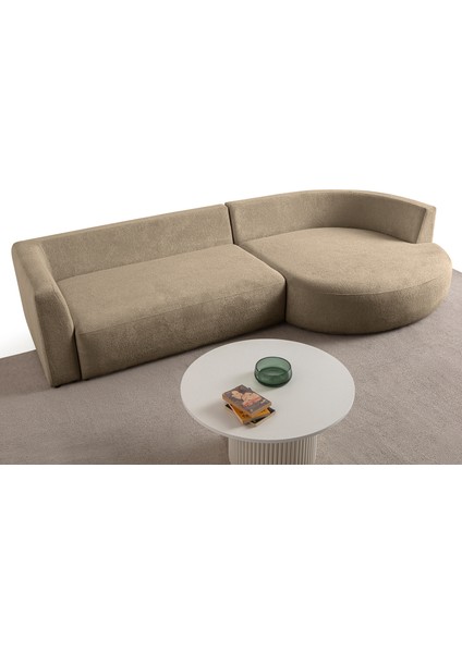 Venezia Köşe Koltuk Sütlü Kahve Sağ Köşe