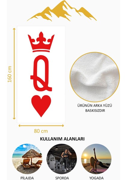 Dijital Baskı Plaj Deniz Havlusu Queen Desenli Peştamal HVL0099 fırsatları