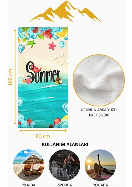 Dijital Baskı Plaj Deniz Havlusu Summer Desenli Peştamal HVL0169 fırsatları