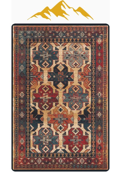 Vintage Desen Dijital Baskı Kaymaz Taban Halı H1050 modelleri