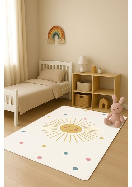 Parlak Kadife Kumaş Dijital Baskı Dot Kaymaz Tabanlı Çocuk ve Genç Odası Halısı H0626