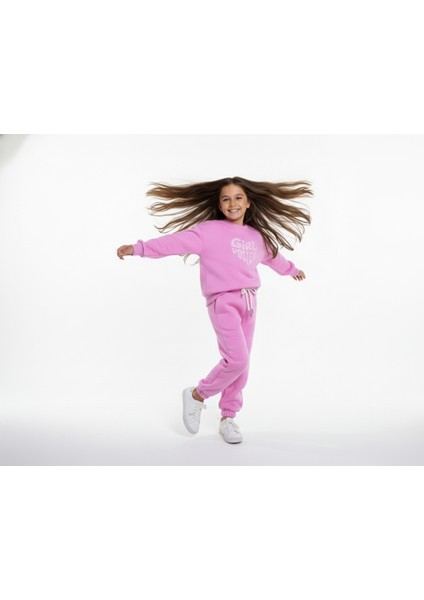 3 Iplik Garson Şardonlu Kabartmalı Baskı Pembe Kombin 3 fırsatları