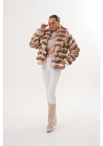 Şal Yaka Desenli Çinçila Ceket modelleri