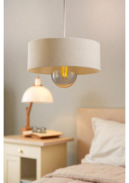 Oval Lüks Beton Görünümlü Modern Avize Vegan Toz Tutmayan Salon, Mutfak, Oturma Odası