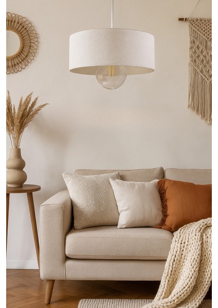 Oval Lüks Beton Görünümlü Modern Avize Vegan Toz Tutmayan Salon, Mutfak, Oturma Odası modelleri