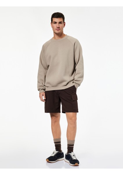 Beli Bağcıklı Rahat Kalıp Kargo Cepli Spor Şort