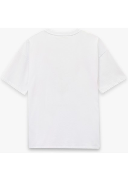 Kısa Kollu Bisiklet Yaka Çiçek Baskılı Pamuklu Oversize Tişört fiyatları