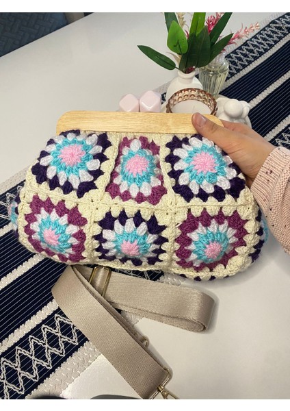 Örgü Motifli Ahşap Burslu Çanta fiyatları