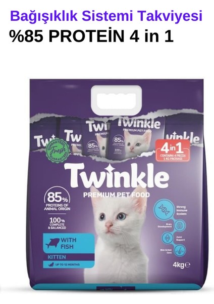 Balıklı Yavru Kedi Maması (4 x 1 Kg) Kas Gelişimi, Bağışıklık ve Tüy Sağlığı