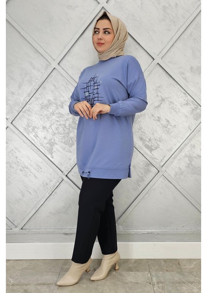 Kadın Baskı Detaylı Tesettür Tunik