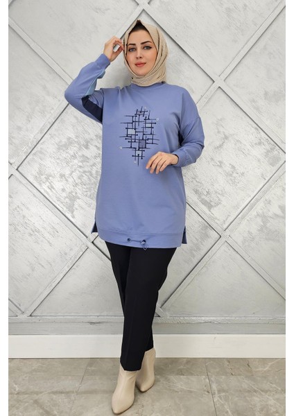 Kadın Baskı Detaylı Tesettür Tunik modelleri