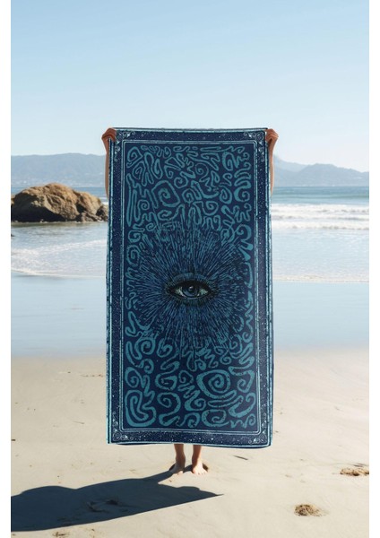 Dijital Baskı Plaj Deniz Havlusu Modern Desenli Peştamal (80X160 Cm) HVL0066