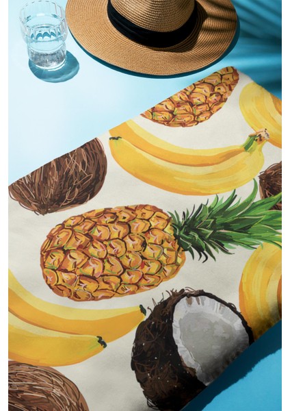 Dijital Baskı Plaj Deniz Havlusu Ananas Desenli Peştamal HVL0021 fiyatları