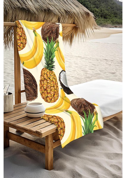 Dijital Baskı Plaj Deniz Havlusu Ananas Desenli Peştamal HVL0021 modelleri