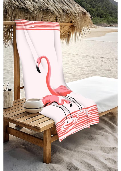 Dijital Baskı Plaj Deniz Havlusu Flamingo Desenli Peştamal HVL0072 modelleri