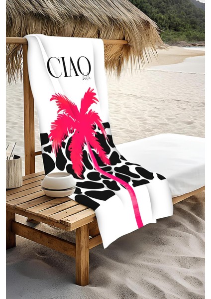 Dijital Baskı Plaj Deniz Havlusu Cıao Desenli Peştamal HVL0175 modelleri